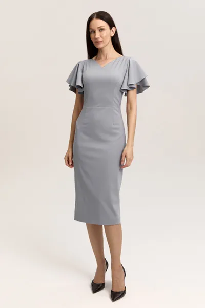 Платье с рукавом-воланом