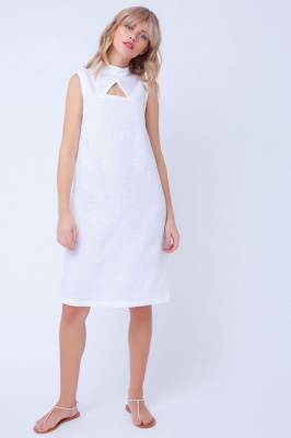 Платье изо льна прямого силуэта