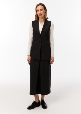 Длинная юбка со складкой