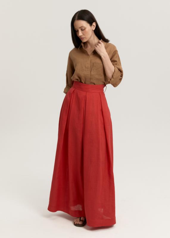 Льняная юбка в пол 