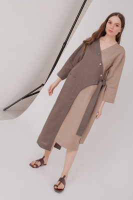 Платье изо льна прямого силуэта