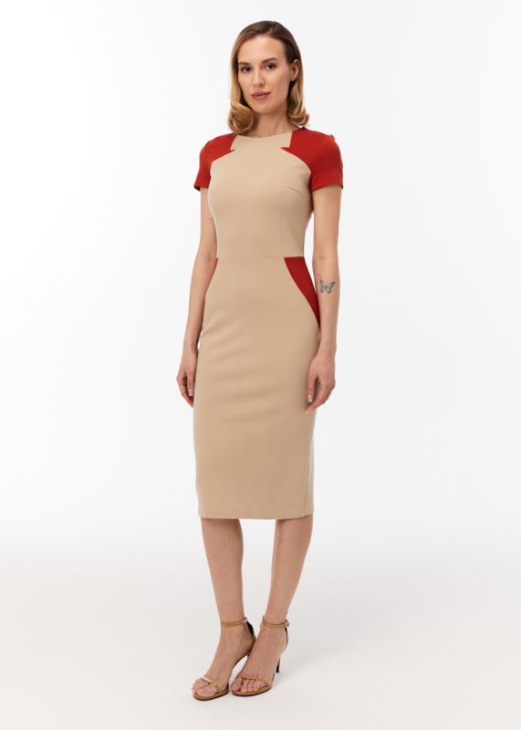 Платье из джерси с цветными акцентами