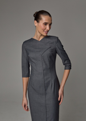 Платье с декоративными прострочками  Платье с декоративными прострочками