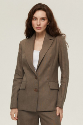 Льняной жакет с английским воротником