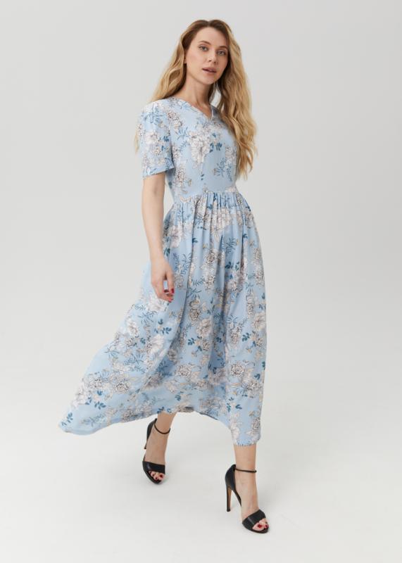 Платье с цветами из вискозы Платье с цветами из вискозы