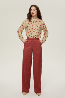 Прямые брюки на высокой посадке