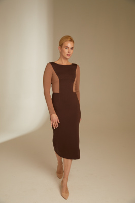 Платье с графичными вставками 