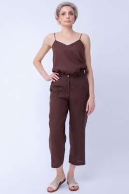 Укороченные брюки изо льна