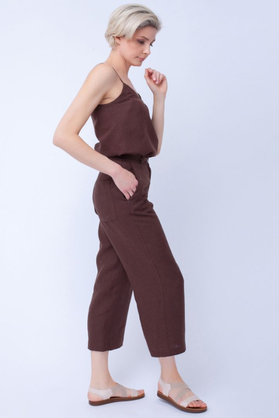 Укороченные брюки изо льна