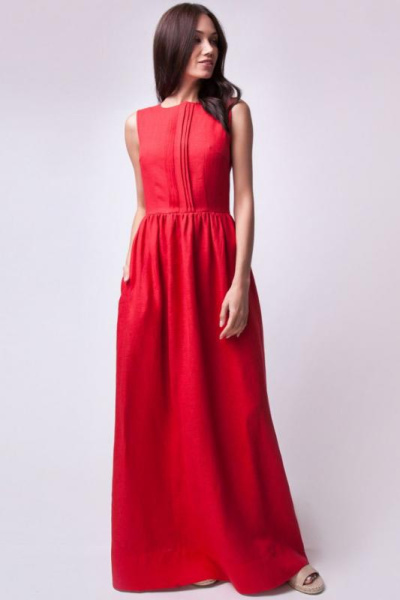 Льняное платье в пол 