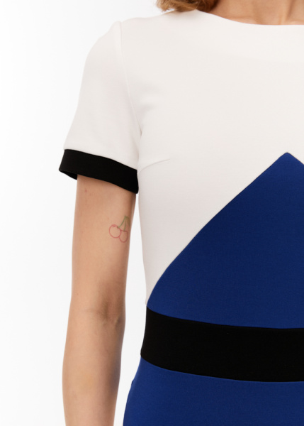 Платье джерси в стиле колор-блок