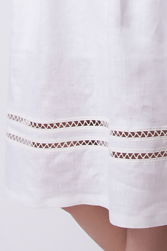 Платье изо льна А-силуэта с тесьмой