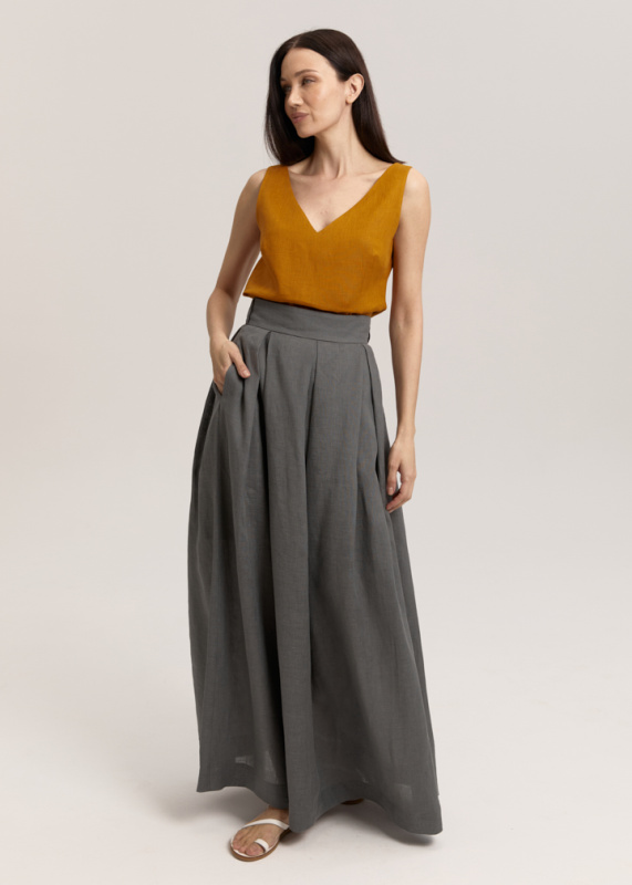 Льняная юбка в пол 