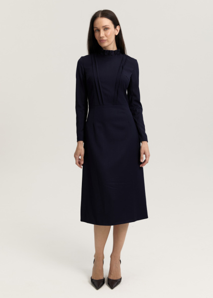 Платья с воротником рюшами  Платья с воротником рюшами