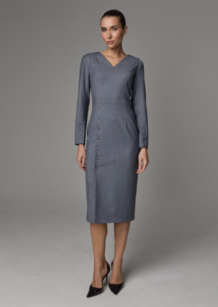 Платье с обтяжными пуговицами Платье с обтяжными пуговицами