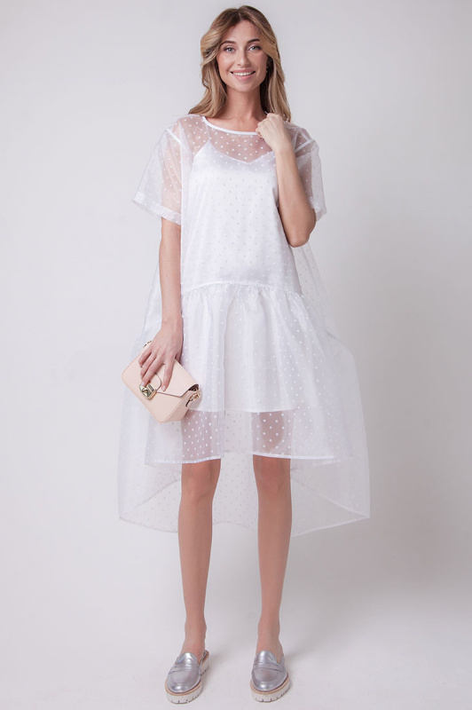 Асимметричное платье из органзы