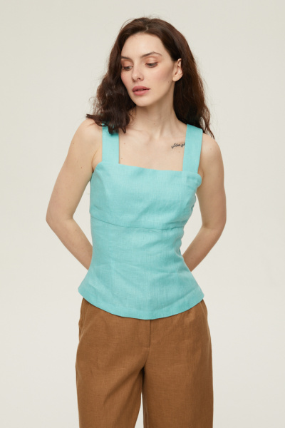 Топ изо льна на шнуровке