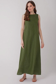 Льняное платье длины макси