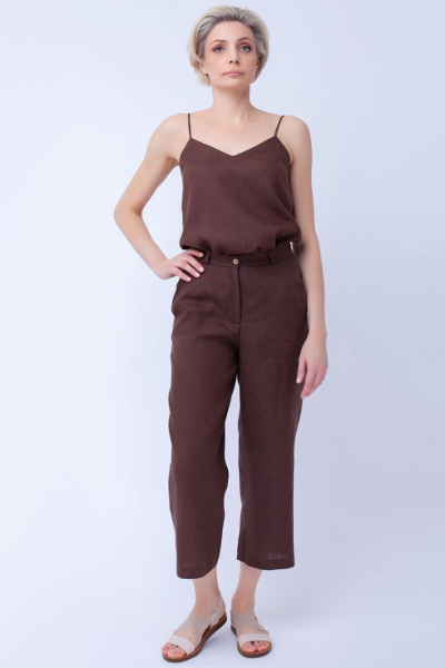 Укороченные брюки изо льна