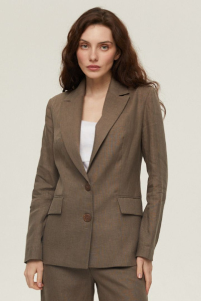 Льняной жакет с английским воротником