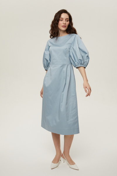 Платье из хлопка с рукавами-буфами