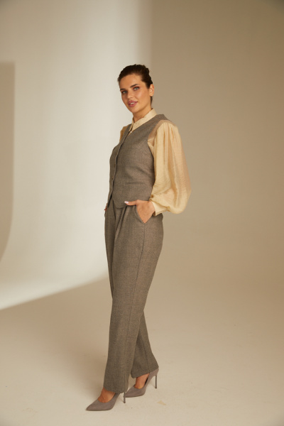 Брюки на высокой посадке из 100% шерсти