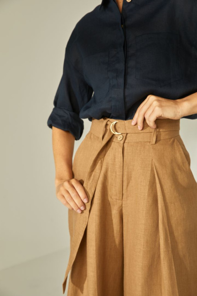 Брюки палаццо изо льна