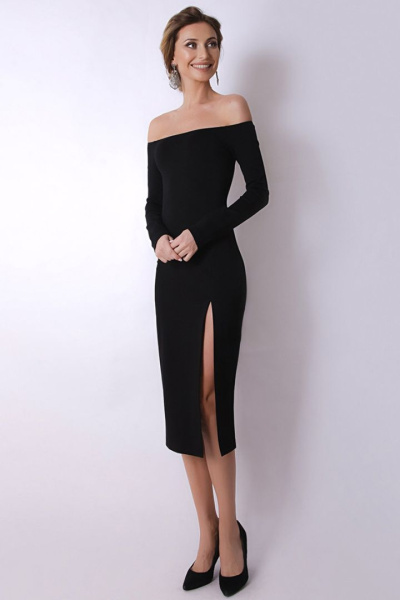 Коктейльное платье с открытыми плечами
