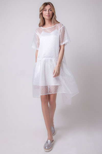 Ассиметричное платье из органзы 