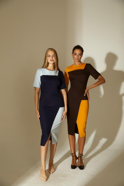 Двуцветное платье