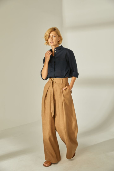 Брюки палаццо изо льна