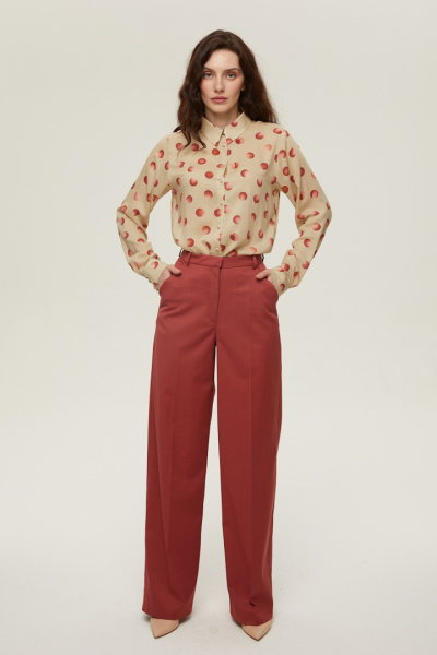 Прямые брюки на высокой посадке