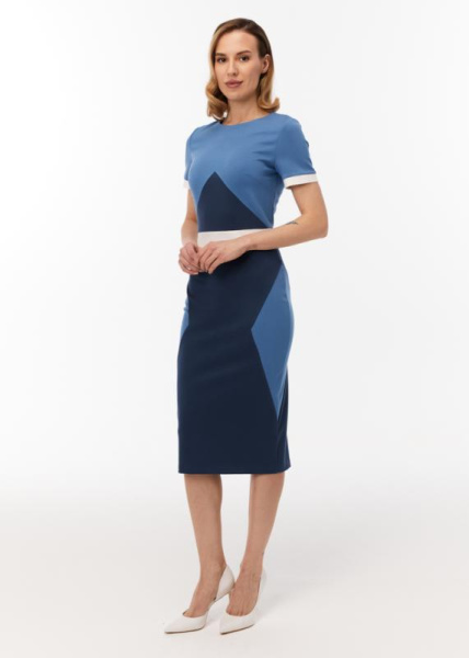 Платье джерси в стиле колор-блок