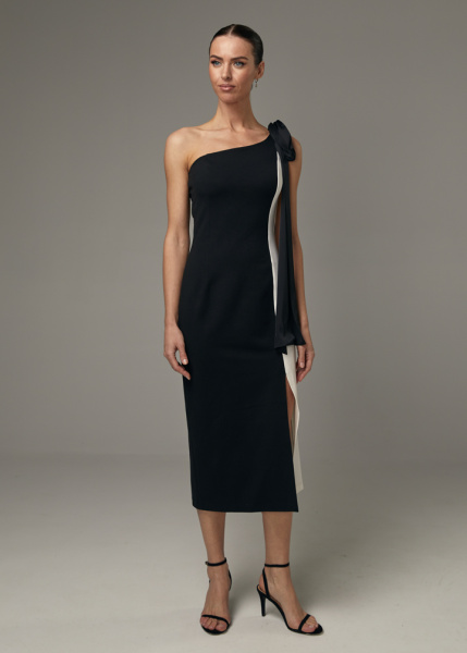 Коктейльное платье с бантом 