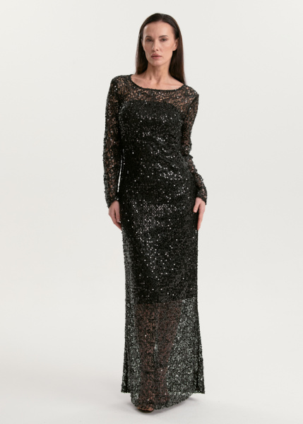 Платье кружевное с пайетками