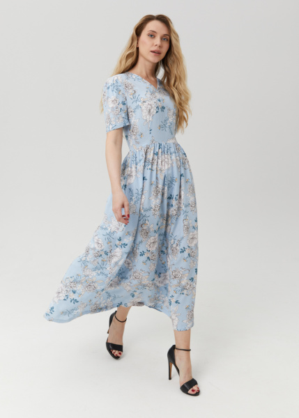 Платье с цветами из вискозы 