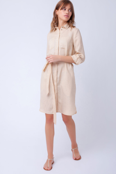 Платье-рубашка изо льна