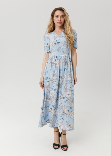 Платье с цветами из вискозы 
