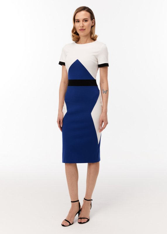 Платье джерси в стиле колор-блок