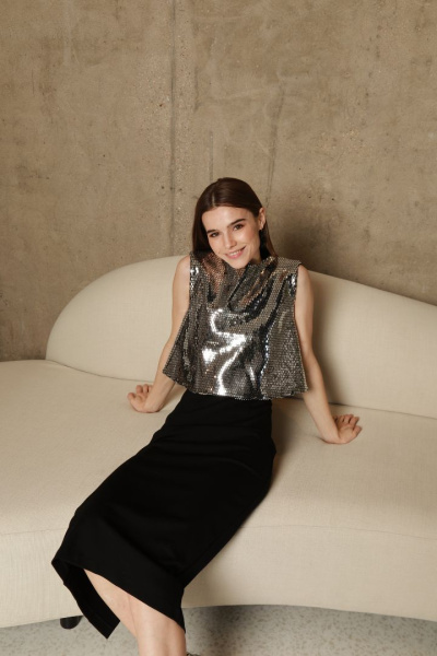 Платье с топом в пайетках 