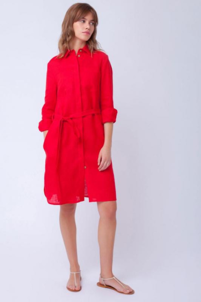 Платье-рубашка изо льна