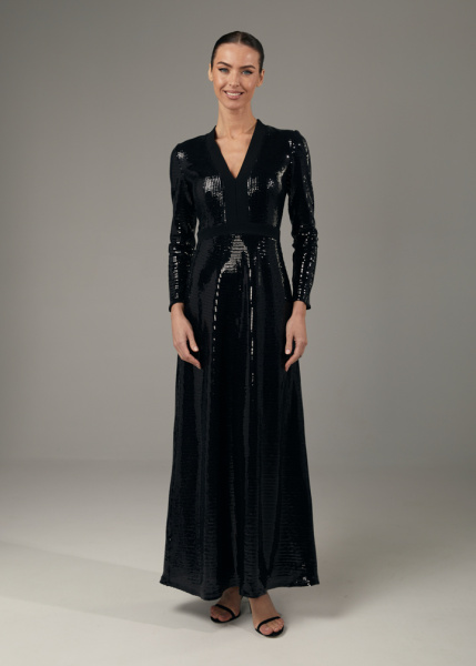 Платье в пайетках в пол 