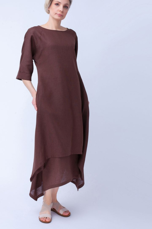 Льняное платье в стиле бохо