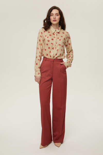 Прямые брюки на высокой посадке