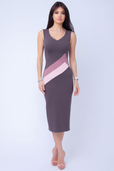 Платье с декоративными вставками 