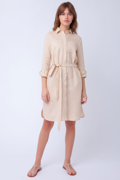 Платье-рубашка изо льна