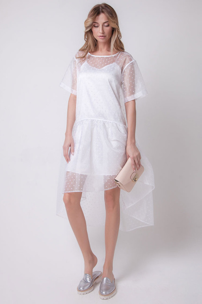 Ассиметричное платье из органзы 