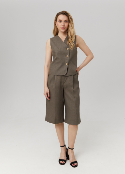 Асимметричный жилет изо льна 