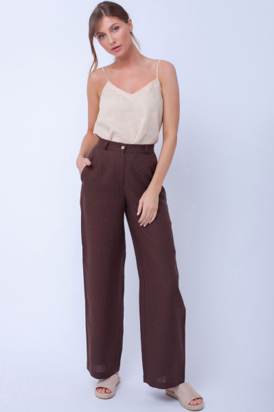 Прямые брюки изо льна