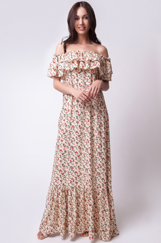 Вечернее платье с открытыми плечами